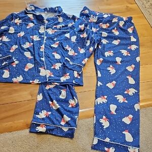 Blue Snowman Kids Pajamas